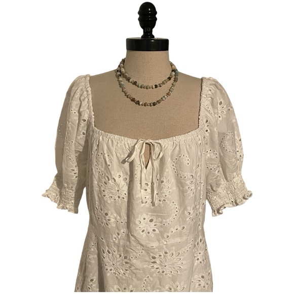 7 For All Mankind White Eyelet Dress - Fully Lined - Size Large - NWT - Picture 4 of 8